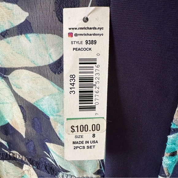 R & M Richard’s floral open long floral print duster cardigan - Picture 3 of 7